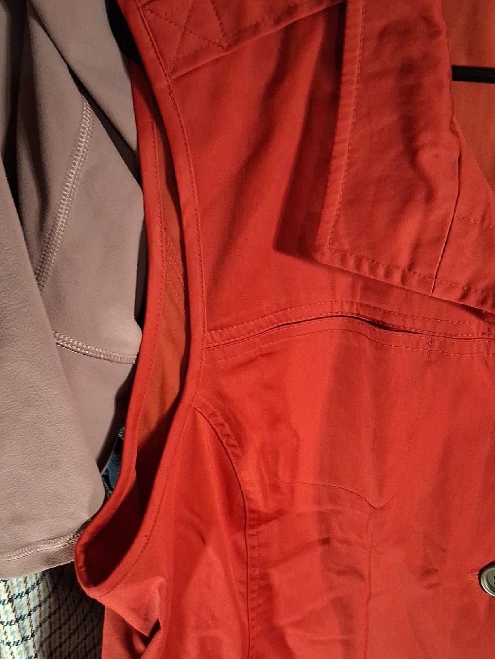 units Red Button-Front Sleeveless Utility Vest - Picture 3 of 7